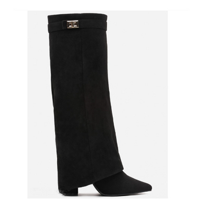 Jess Boots Black Suedine