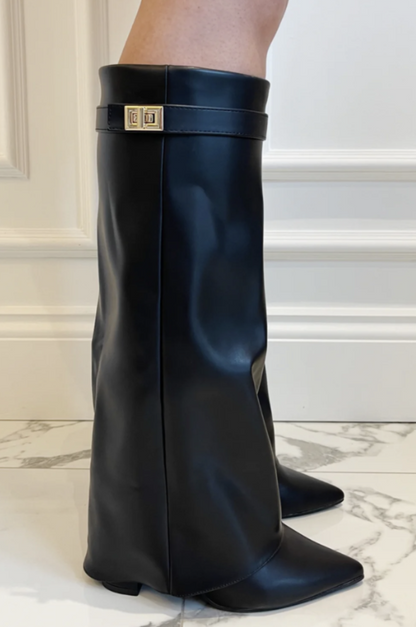 Jess Boots Black Leer