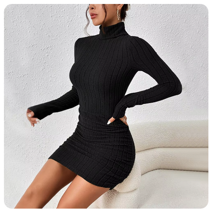 RUANDAI Turtleneck Mini Dress