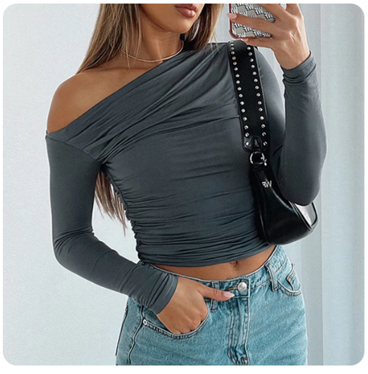 Ruches & Ruffles Off-Shoulder Top